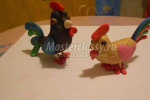 The brightest and most interesting crafts for the new year Stuffed cockerel toy is a caring father